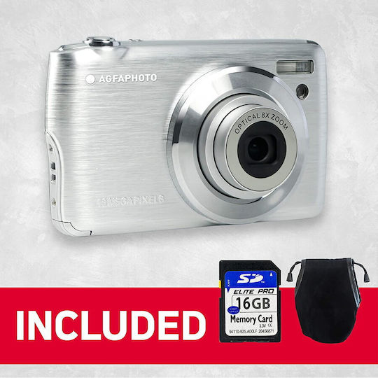 AgfaPhoto Realishot Dc8200 Compact Φωτογραφική Μηχανή 18MP Οπτικού Ζουμ 8x με Οθόνη 2.7" και Ανάλυση Video Full HD (1080p) Ασημί - Image 8