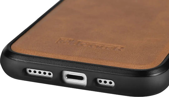 iCarer Leather Oil Wax Back Cover Δερμάτινο Tan (iPhone 14) WMI14220717-TN - Image 3