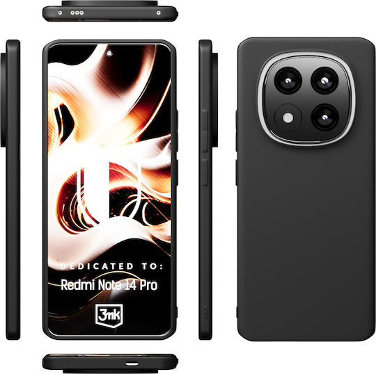 3MK Matt Back Cover Σιλικόνης Μαύρο (Redmi Note 14 Pro 4G) - Image 3