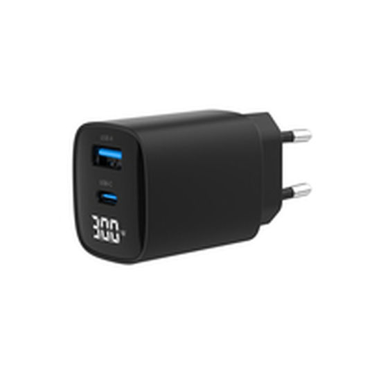 Gembird Φορτιστής Χωρίς Καλώδιο με Θύρα USB-A και Θύρα USB-C 30W Power Delivery / Quick Charge 3.0 Μαύρος (TA-UC-PDQC30LCD-BK-01)