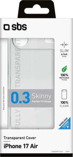 SBS 0.3 Skinny Back Cover Σιλικόνης Διάφανο (iPhone Air) - Image 2