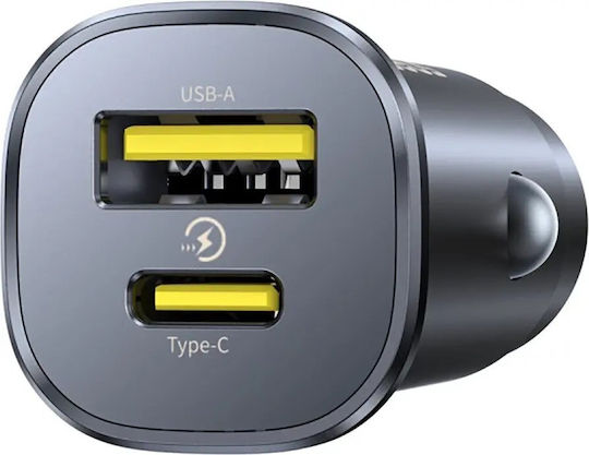 Baseus Φορτιστής Αυτοκινήτου 30W με Θύρες: 1xUSB 1xType-C Μαύρο Χρώμα C00072300123-00 - Image 4