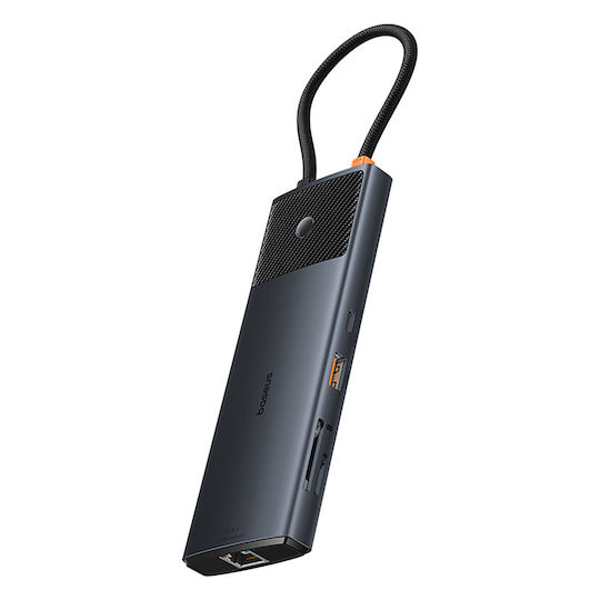 Baseus Metal Gleam II USB-A / USB-C Docking Station με 4K PD Ethernet Γκρι - Image 12