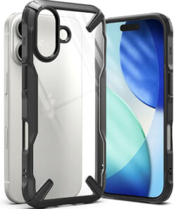 Ringke Fusion X Back Cover Σιλικόνης / Πλαστικό με Λουράκι Μαύρο (iPhone X / Xs)