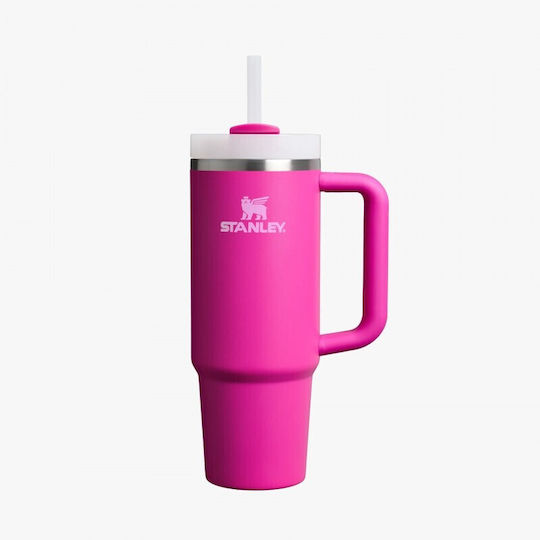Stanley Flowstate Handled Tumbler Θερμός Ανοξείδωτο 890ml Violet Blossom με Καλαμάκι και Λαβή 10-12551-153