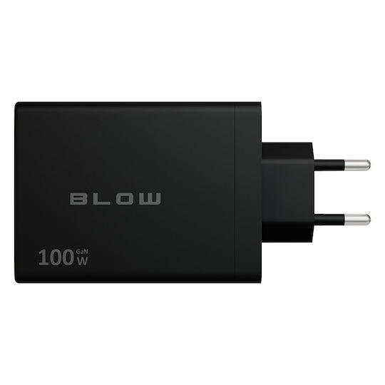 Blow Φορτιστής Χωρίς Καλώδιο GaN με 4 Θύρες USB-C 100W Power Delivery Μαύρος (76-031) - Image 2