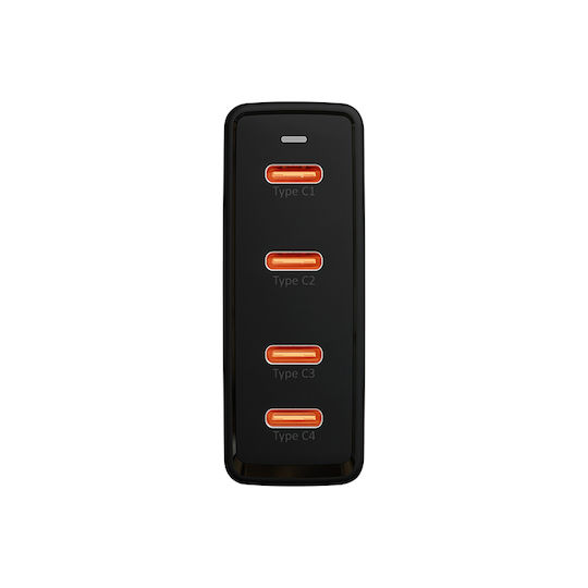 Blow Φορτιστής Χωρίς Καλώδιο GaN με 4 Θύρες USB-C 100W Power Delivery Μαύρος (76-031) - Image 3