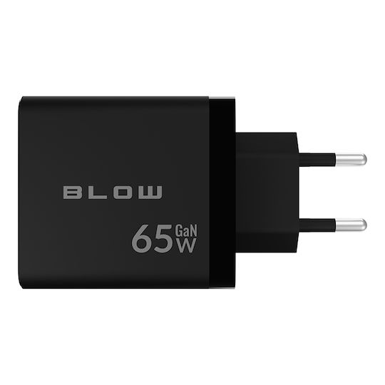 Blow Φορτιστής Χωρίς Καλώδιο GaN με Θύρα USB-A και 2 Θύρες USB-C 65W Power Delivery / Quick Charge 3.0 Μαύρος (76-030) - Image 2
