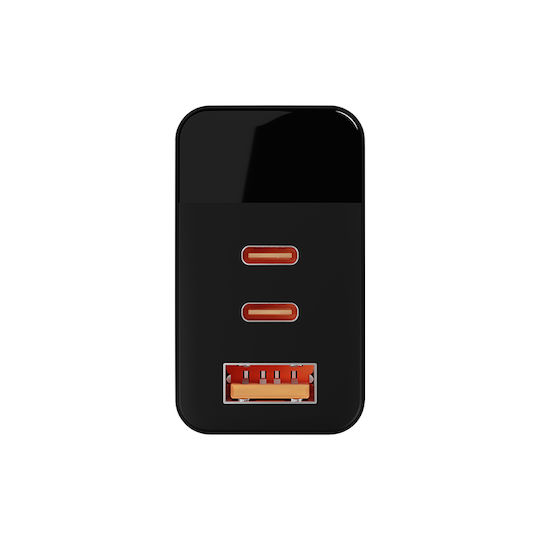 Blow Φορτιστής Χωρίς Καλώδιο GaN με Θύρα USB-A και 2 Θύρες USB-C 65W Power Delivery / Quick Charge 3.0 Μαύρος (76-030) - Image 3