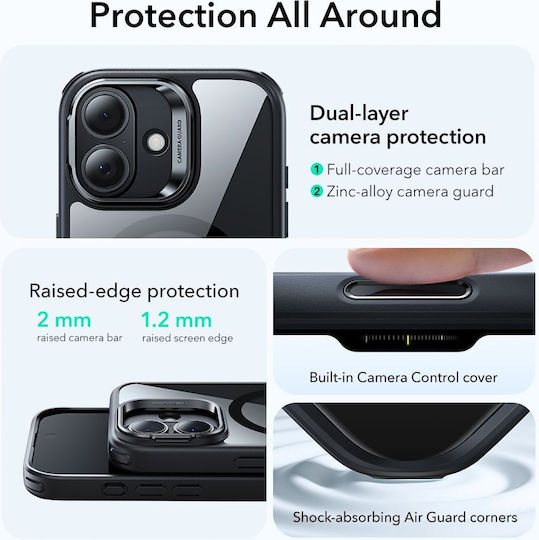 ESR Classic Hybrid Kickstand Back Cover Μεταλλικό Διάφανο (iPhone 17) - Image 3