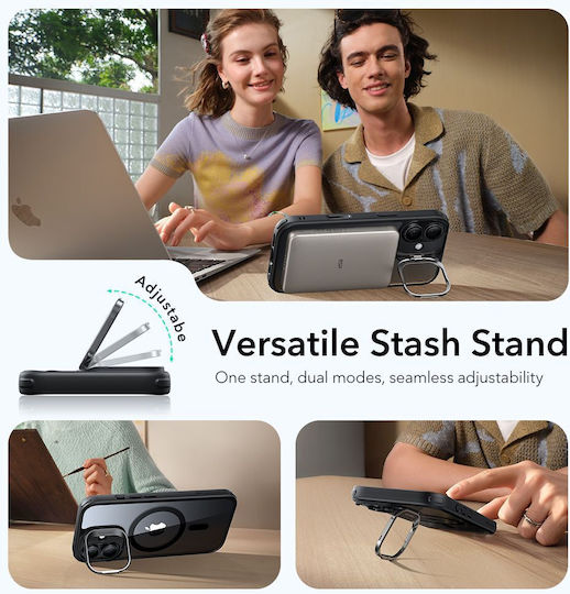 ESR Classic Hybrid Kickstand Back Cover Μεταλλικό Διάφανο (iPhone 17) - Image 5