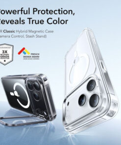 Alternative view of ESR Classic Hybrid Kickstand Back Cover Μεταλλικό Διάφανο (iPhone 17 Pro)