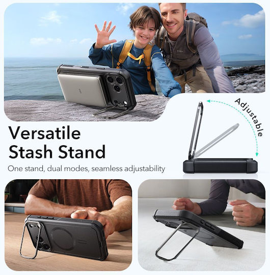 ESR Cyber Kickstand Back Cover Μεταλλικό Μαύρο (iPhone 17 Pro Max) - Image 5