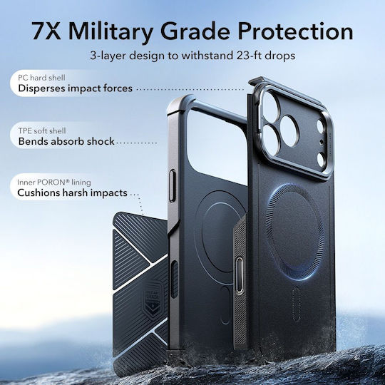 ESR Cyber Kickstand Back Cover Μεταλλικό Μαύρο (iPhone 17 Pro Max) - Image 4