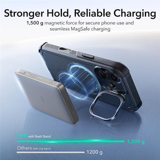 ESR Cyber Kickstand Back Cover Μεταλλικό Μαύρο (iPhone 17) - Image 6