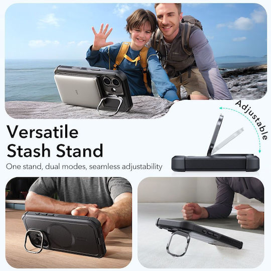 ESR Cyber Kickstand Back Cover Μεταλλικό Μαύρο (iPhone 17) - Image 5