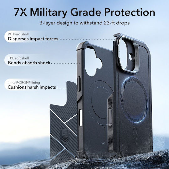 ESR Cyber Kickstand Back Cover Μεταλλικό Μαύρο (iPhone 17) - Image 4