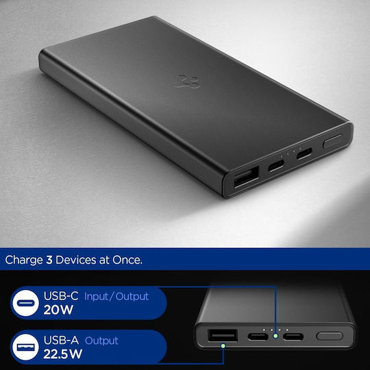 Spigen EA2210 Power Bank 10000mAh 22.5W με Θύρα USB-A και Θύρα USB-C Μαύρο - Image 2