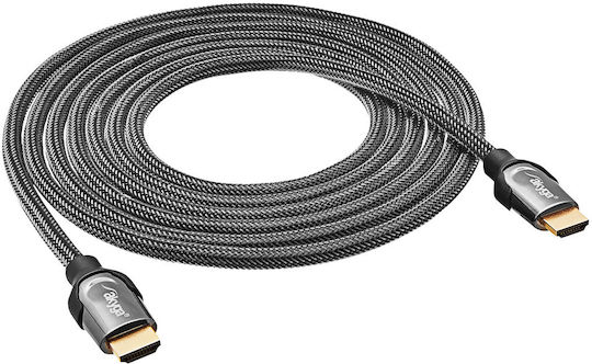 Akyga HDMI 2.1 Braided Cable HDMI male - HDMI male 3m Μαύρο (AK-HD-30S) - Image 2
