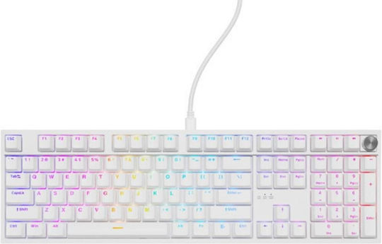 Genesis Thor 404 Gaming Μηχανικό Πληκτρολόγιο με Outemu Peach Silent διακόπτες και RGB φωτισμό (Αγγλικό US) Λευκό