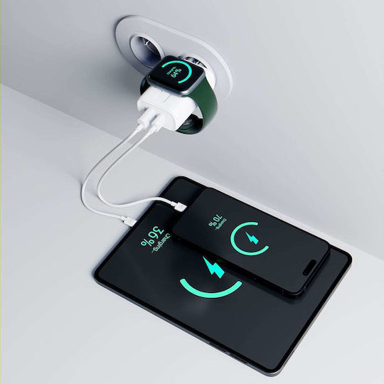 3MK Φορτιστής Χωρίς Καλώδιο με Θύρα USB-A και Θύρα USB-C 33W Power Delivery Λευκός (2in1) - Image 5