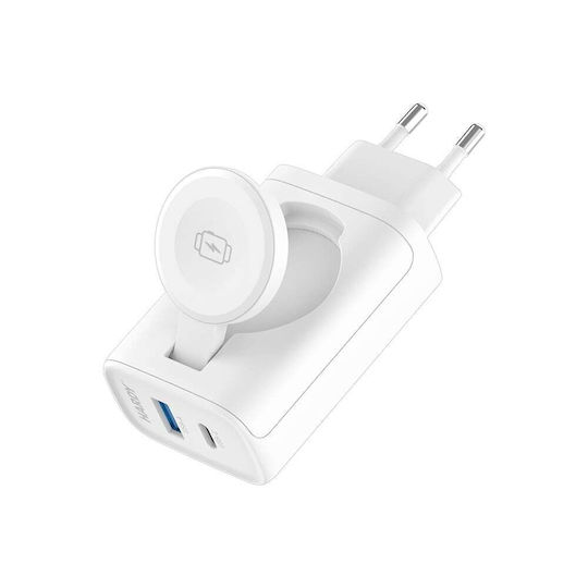 3MK Φορτιστής Χωρίς Καλώδιο με Θύρα USB-A και Θύρα USB-C 33W Power Delivery Λευκός (2in1) - Image 4