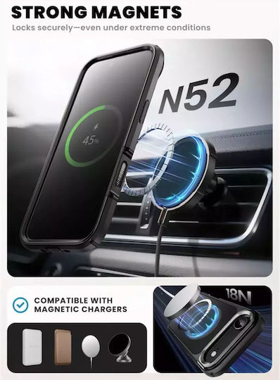 Supcase Book Πλαστικό / Σιλικόνης / Tempered Glass Μαύρο (iPhone Air) - Image 4