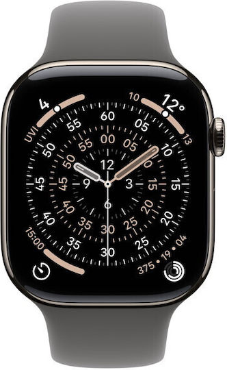 Apple Watch Series 11 Cellular Titanium 46mm Αδιάβροχο με eSIM και Παλμογράφο (Natural Titanium Case with Stone Grey Sport Band - S/M) - Image 2