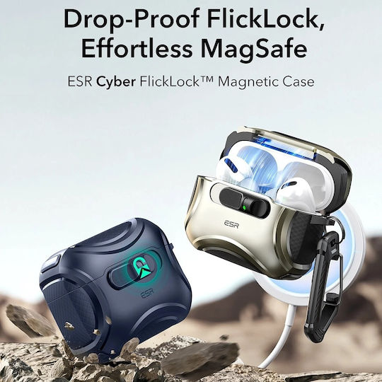 ESR Cyber Flicklock Halolock Θήκη σε Μπλε χρώμα για Apple AirPods Pro 3 - Image 2