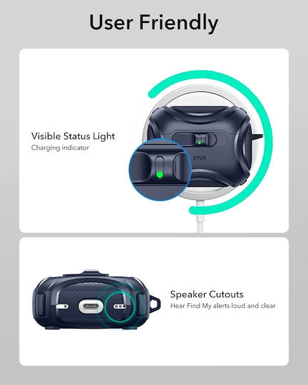 ESR Cyber Flicklock Halolock Θήκη σε Μπλε χρώμα για Apple AirPods Pro 3 - Image 9