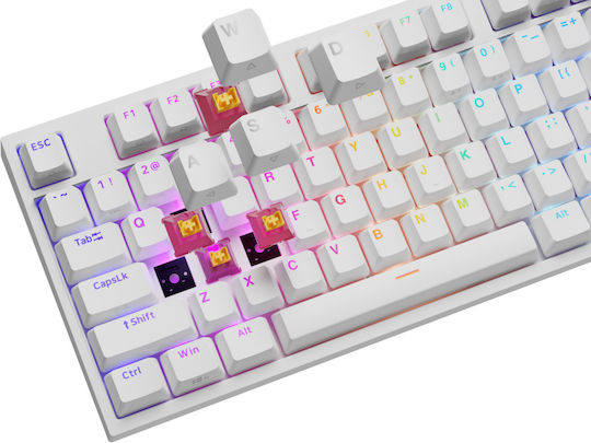 Genesis Thor 404 Gaming Μηχανικό Πληκτρολόγιο με Outemu Peach Silent διακόπτες και RGB φωτισμό (Αγγλικό US) Λευκό - Image 6