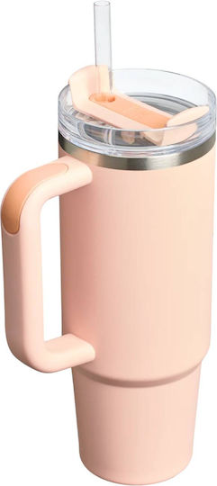 Stanley Flowstate Handled Tumbler Θερμός Ανοξείδωτο BPA Free 890ml Orange Cream με Καλαμάκι και Λαβή 10-10829-403 - Image 4