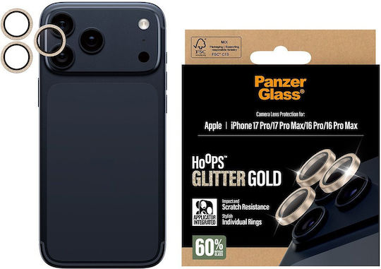 PanzerGlass Hoops Προστασία Κάμερας Tempered Glass Χρυσό για το iPhone 17 Pro, iPhone 17 Pro Max, iPhone 16 Pro PG38210 - Image 2