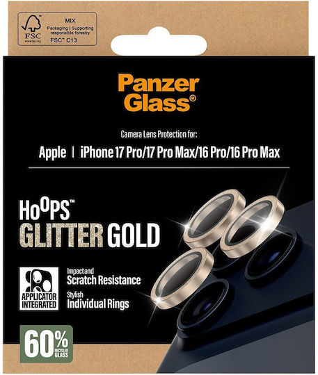 PanzerGlass Hoops Προστασία Κάμερας Tempered Glass Χρυσό για το iPhone 17 Pro, iPhone 17 Pro Max, iPhone 16 Pro PG38210 - Image 3