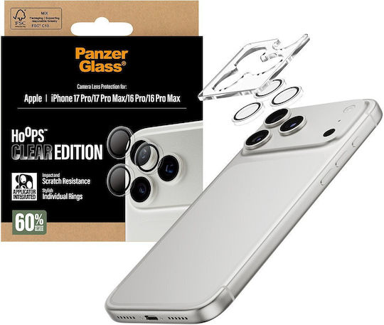 PanzerGlass Hoops Προστασία Κάμερας Μεμβράνη Διάφανο για το iPhone 16 Pro, iPhone 16 Pro Max PG38406 - Image 5