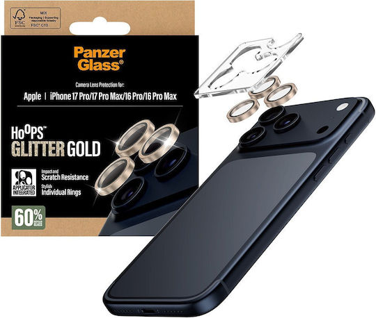 PanzerGlass Hoops Προστασία Κάμερας Tempered Glass Χρυσό για το iPhone 17 Pro, iPhone 17 Pro Max, iPhone 16 Pro PG38210 - Image 5