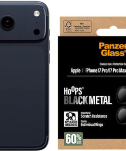Alternative view of PanzerGlass Hoops Προστασία Κάμερας Tempered Glass Μαύρο για το iPhone 16 Pro, iPhone 16 Pro Max PG43455