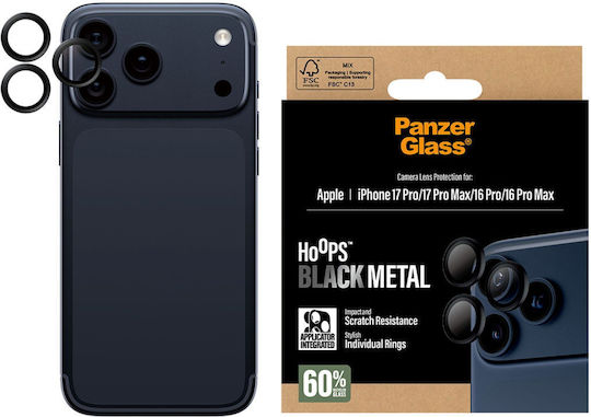 PanzerGlass Hoops Προστασία Κάμερας Tempered Glass Μαύρο για το iPhone 16 Pro, iPhone 16 Pro Max PG43455 - Image 2