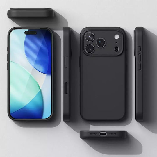 Ringke Silicone Magnetic Back Cover Σιλικόνης Μαύρο (iPhone 17 Pro Max) - Image 5
