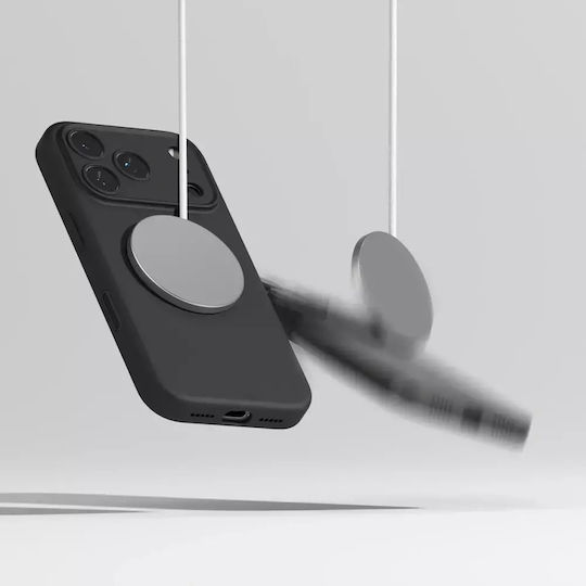 Ringke Silicone Magnetic Back Cover Σιλικόνης Μαύρο (iPhone 17 Pro Max) - Image 4