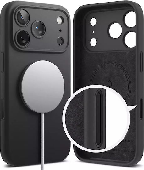 Ringke Silicone Magnetic Back Cover Σιλικόνης Μαύρο (iPhone 17 Pro Max) - Image 8