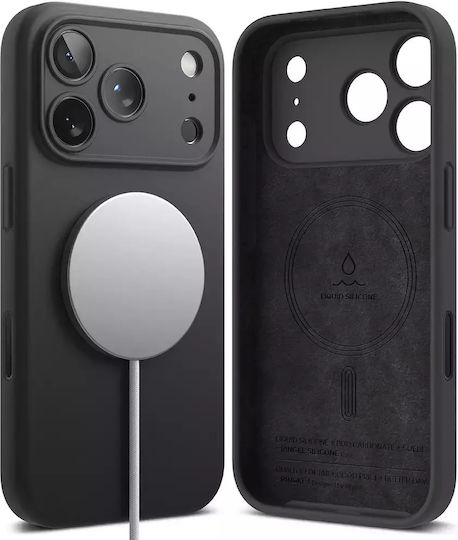 Ringke Silicone Magnetic Back Cover Σιλικόνης Μαύρο (iPhone 17 Pro Max) - Image 9