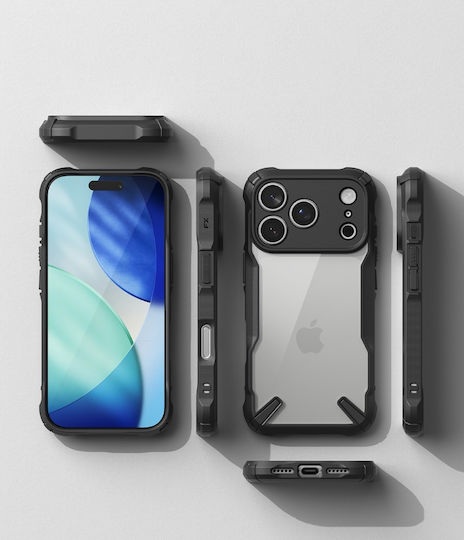 Ringke Fusion X Back Cover Σιλικόνης / Πλαστικό με Λουράκι Μαύρο (iPhone X / Xs) - Image 11