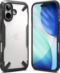 Alternative view of Ringke Fusion X Back Cover Σιλικόνης / Πλαστικό με Λουράκι Μαύρο (iPhone X / Xs)