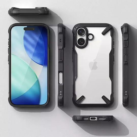Ringke Fusion X Back Cover Σιλικόνης / Πλαστικό με Λουράκι Μαύρο (iPhone X / Xs) - Image 3