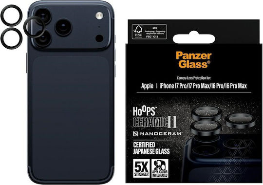 PanzerGlass Hoops Ceramic Προστασία Κάμερας Μεμβράνη Διάφανο για το iPhone 17 Pro, 17 Pro Max, 16 Pro, 16 Pro Max PG63347