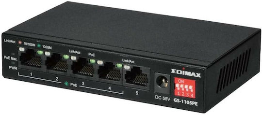 Edimax GS-1105PE Managed L2 PoE Switch με 5 Θύρες Gigabit (1Gbps) Ethernet - Image 4