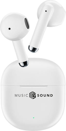 Cellular Line Breeze Earbud Bluetooth Handsfree Ακουστικά με Θήκη Φόρτισης Λευκά