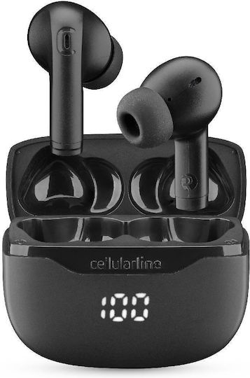 Cellular Line Key In-ear Bluetooth Handsfree Ακουστικά με Θήκη Φόρτισης Μαύρα