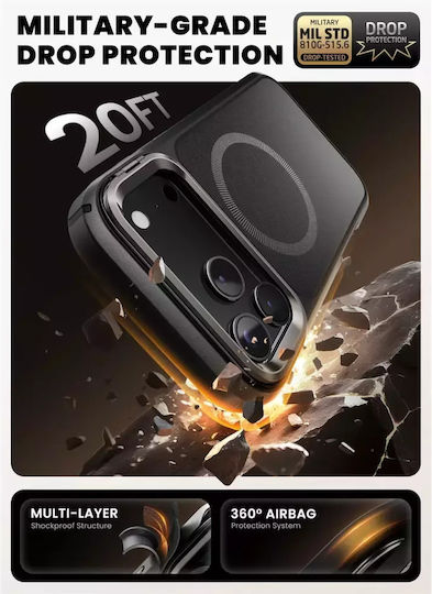 Supcase Iblsn Ares Book Πλαστικό / Σιλικόνης / Tempered Glass 2mm Μαύρο (iPhone 17 Pro) - Image 2